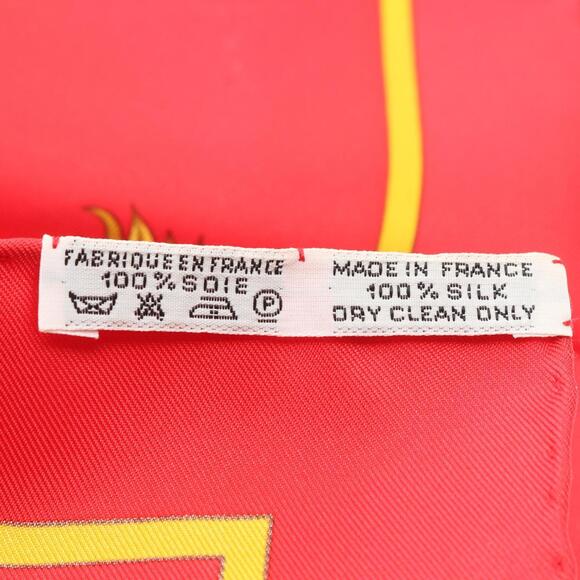 HERMES Red Silk Scarf - Picture 3 of 3